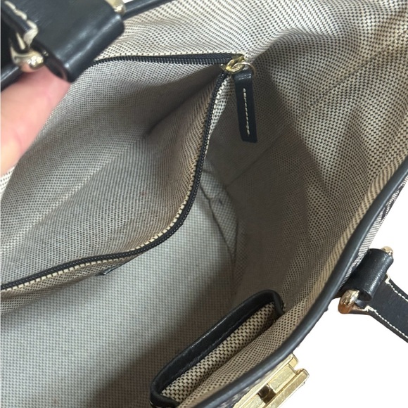 Authentic Dooney & Bourke Monogram Black Grey Bucket Bag - Picture 9 of 14